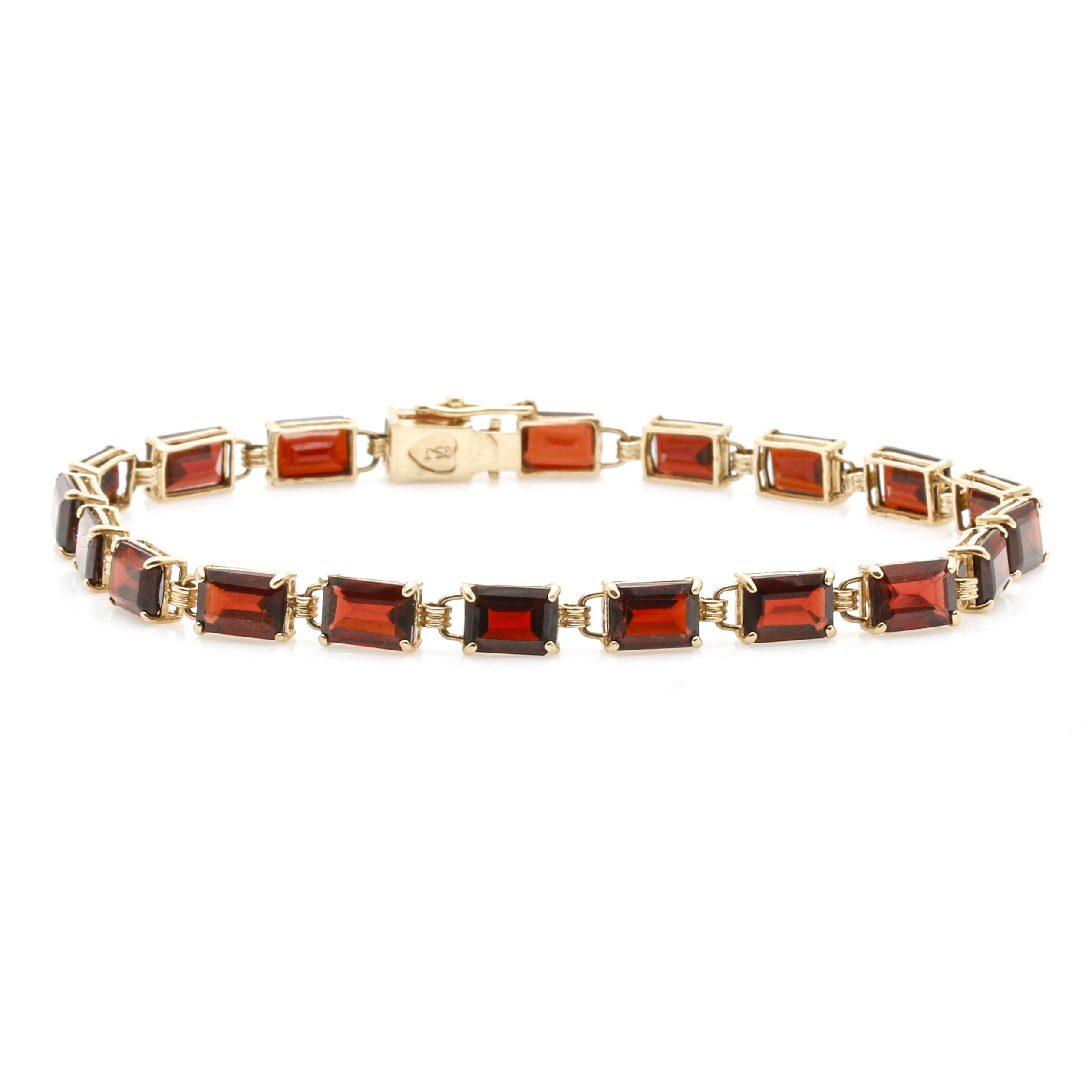 14K Yellow Gold Garnet Bracelet