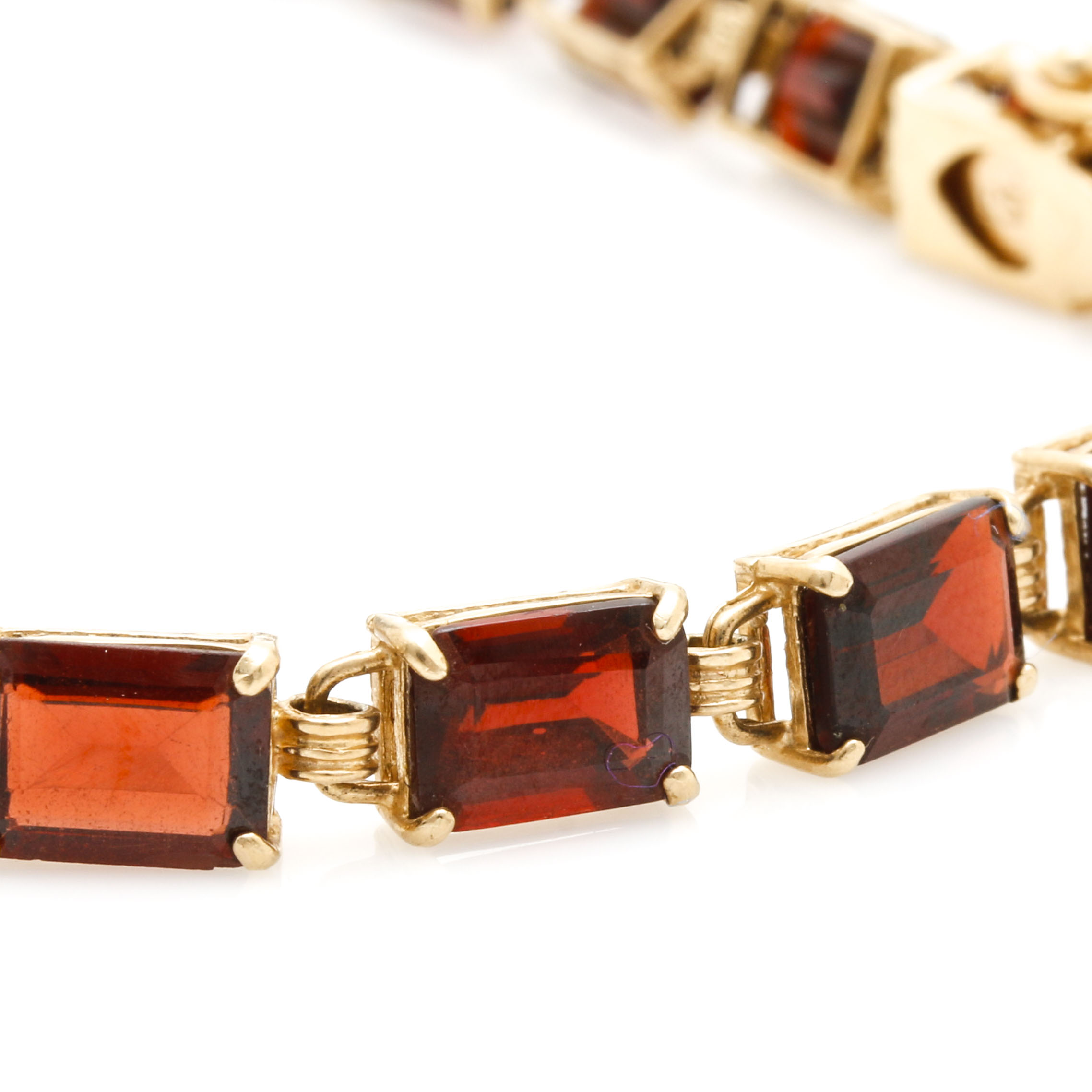 14K Yellow Gold Garnet Bracelet