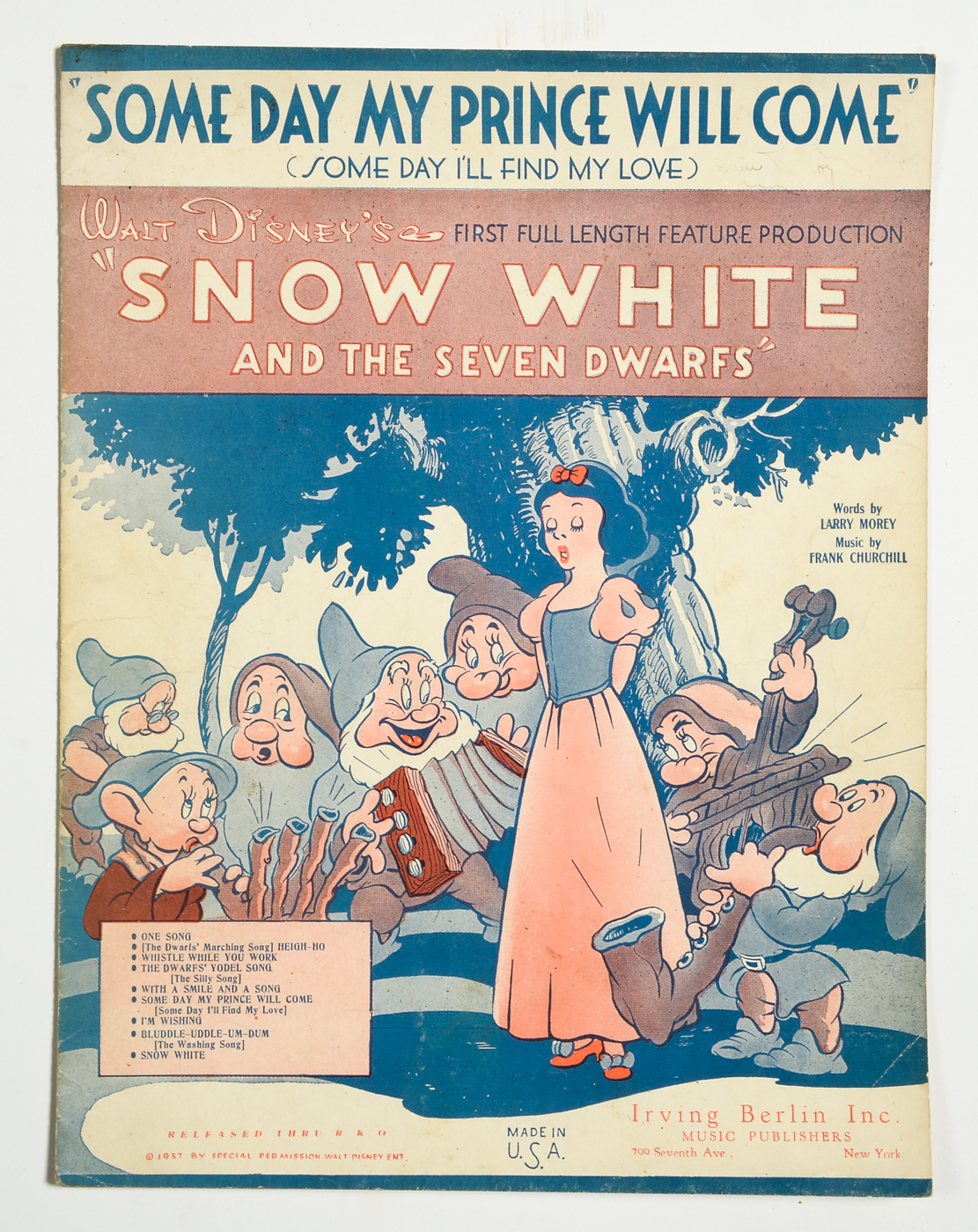 1930s Disney Sheet Music Including "Snow White and the Seven Dwarfs"