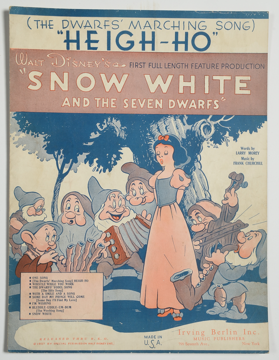 1930s Disney Sheet Music Including "Snow White and the Seven Dwarfs"