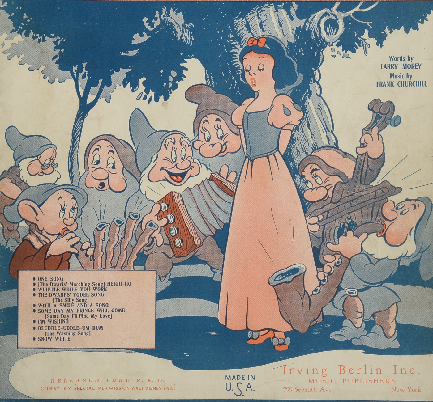 1930s Disney Sheet Music Including "Snow White and the Seven Dwarfs"