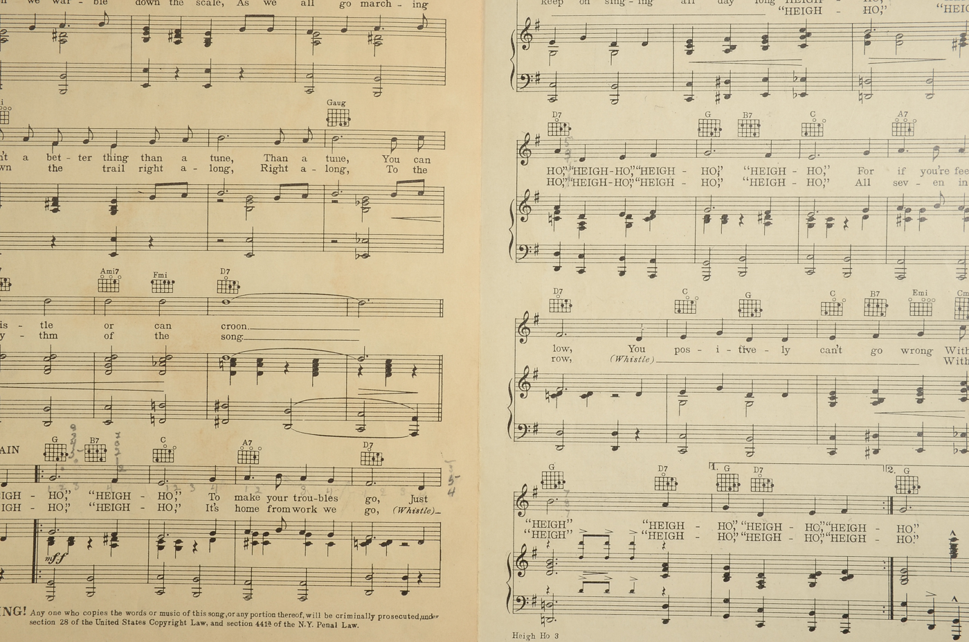 1930s Disney Sheet Music Including "Snow White and the Seven Dwarfs"