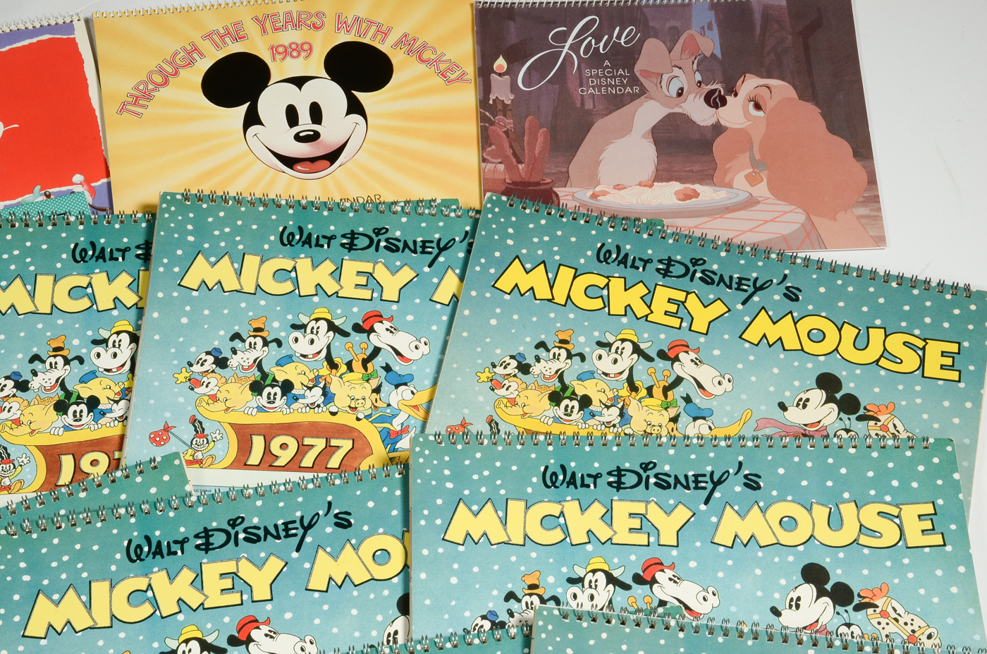 Disney Calendars Including 1977 Glow-in-the-Dark Calendar