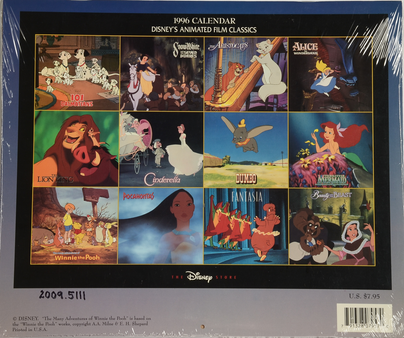 Disney Calendars Including 1977 Glow-in-the-Dark Calendar