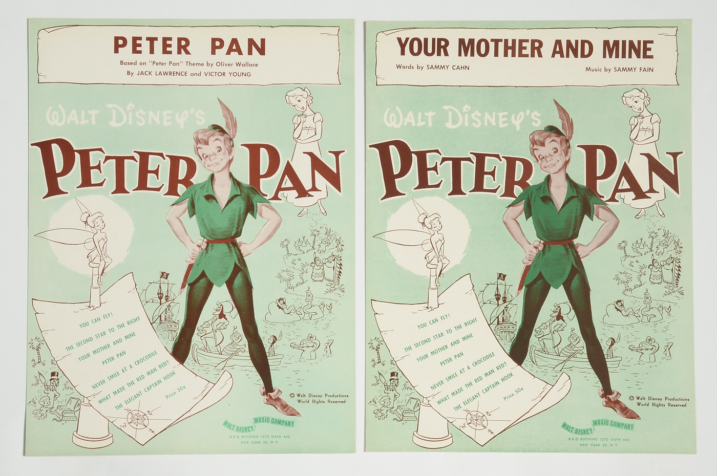 Disney Sheet Music Including "Peter Pan"