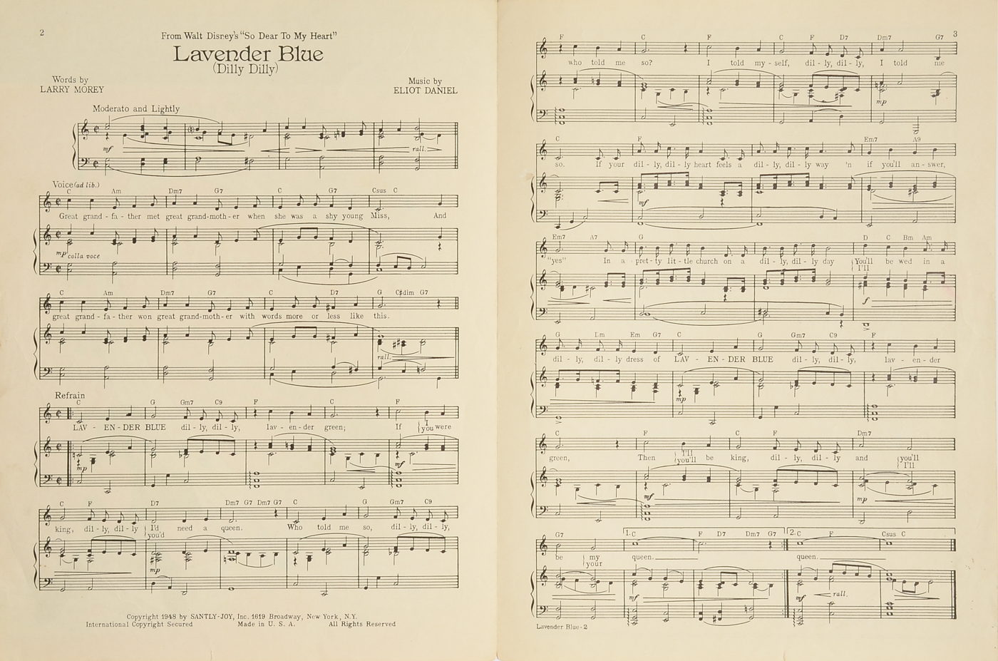 Disney Sheet Music Including "Peter Pan"