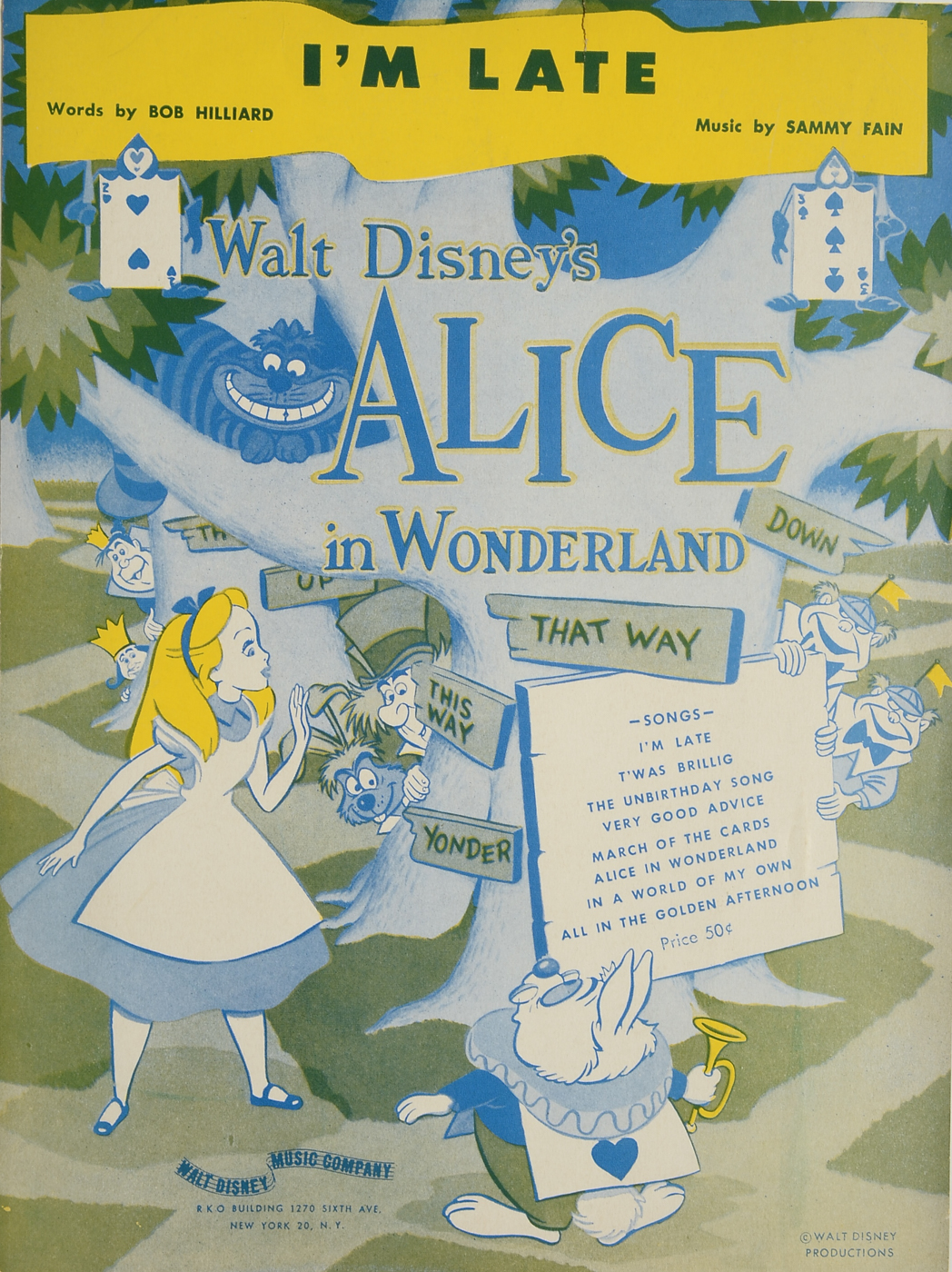 Walt Disney's "Cinderella" and "Alice in Wonderland" Sheet Music
