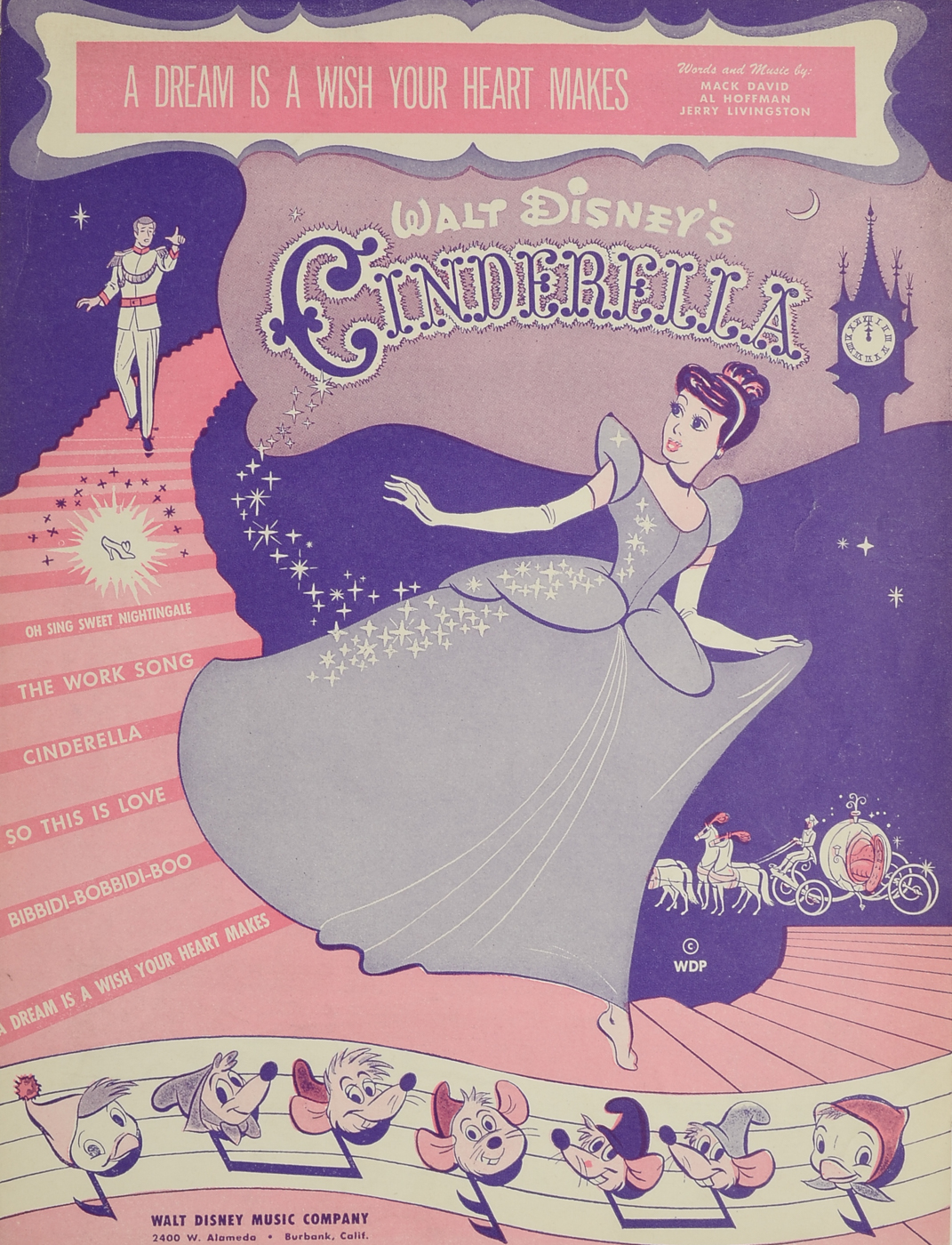 Walt Disney's "Cinderella" and "Alice in Wonderland" Sheet Music