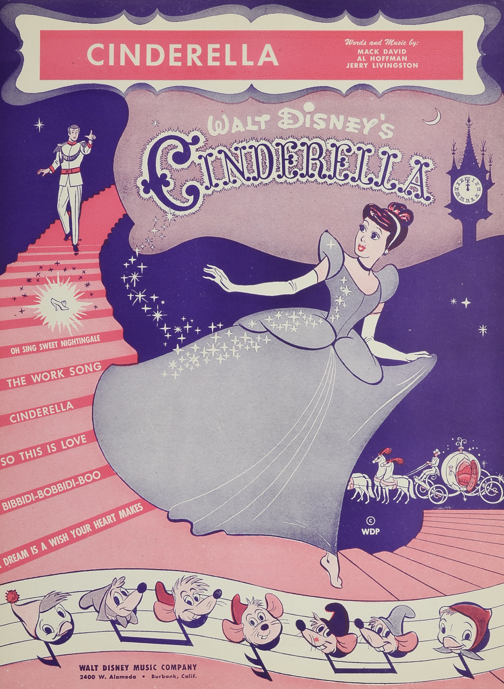 Walt Disney's "Cinderella" and "Alice in Wonderland" Sheet Music