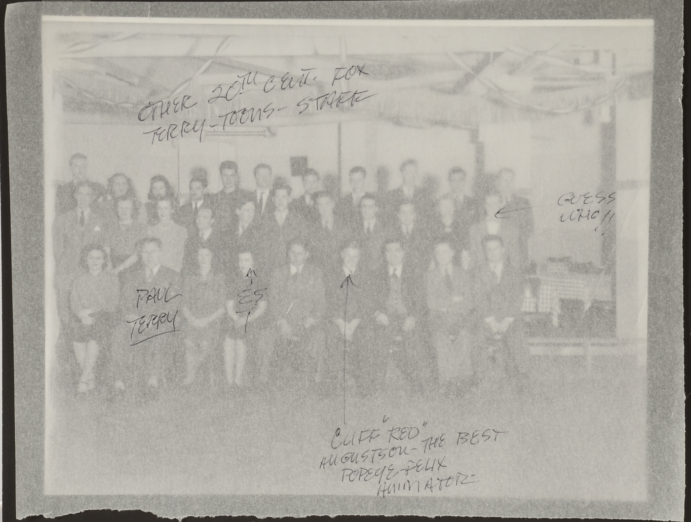 Clifford Augustson Drawing with Terrytoon Staff Picture