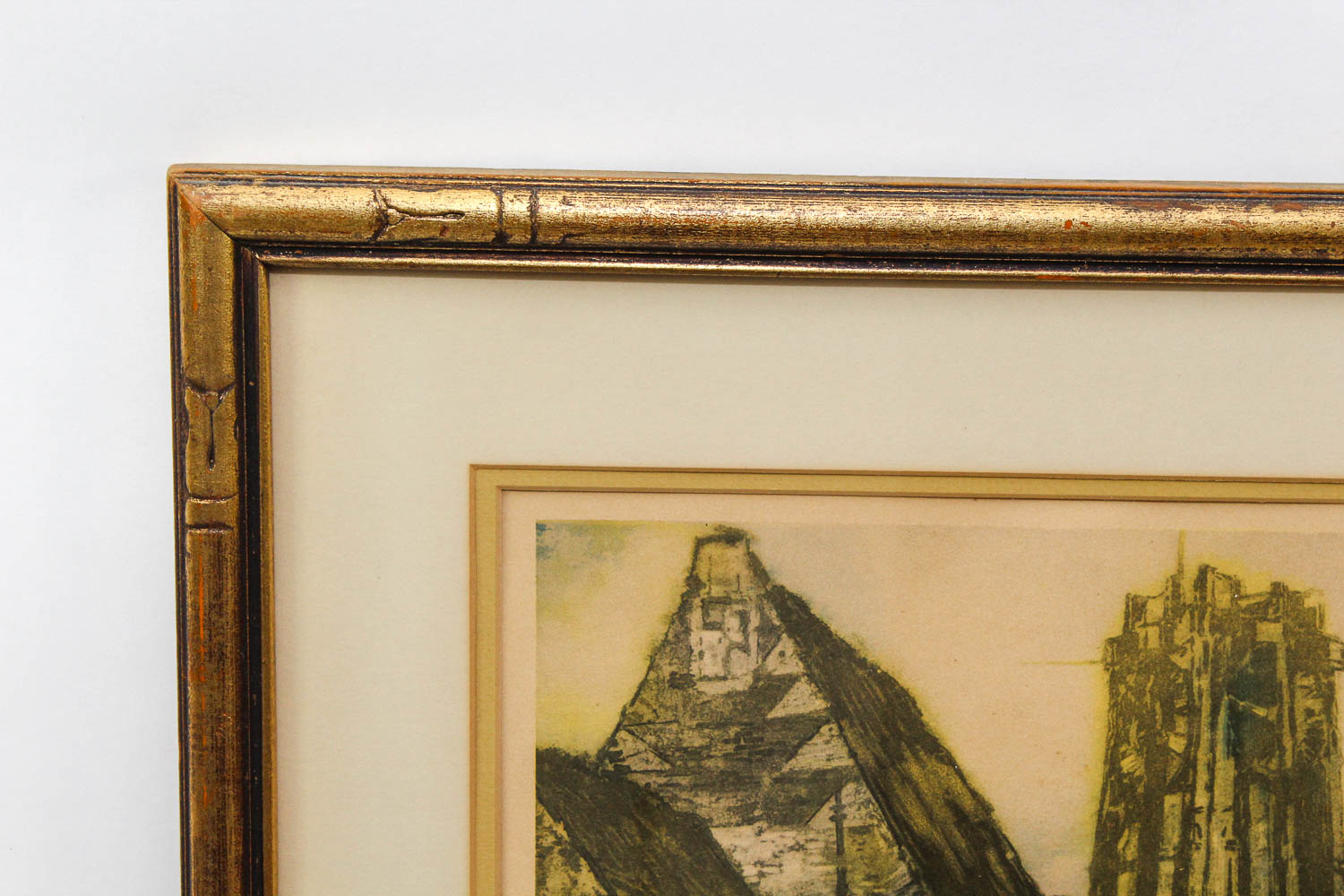 G. Migini Color Lithograph "Le Tour de Malines"