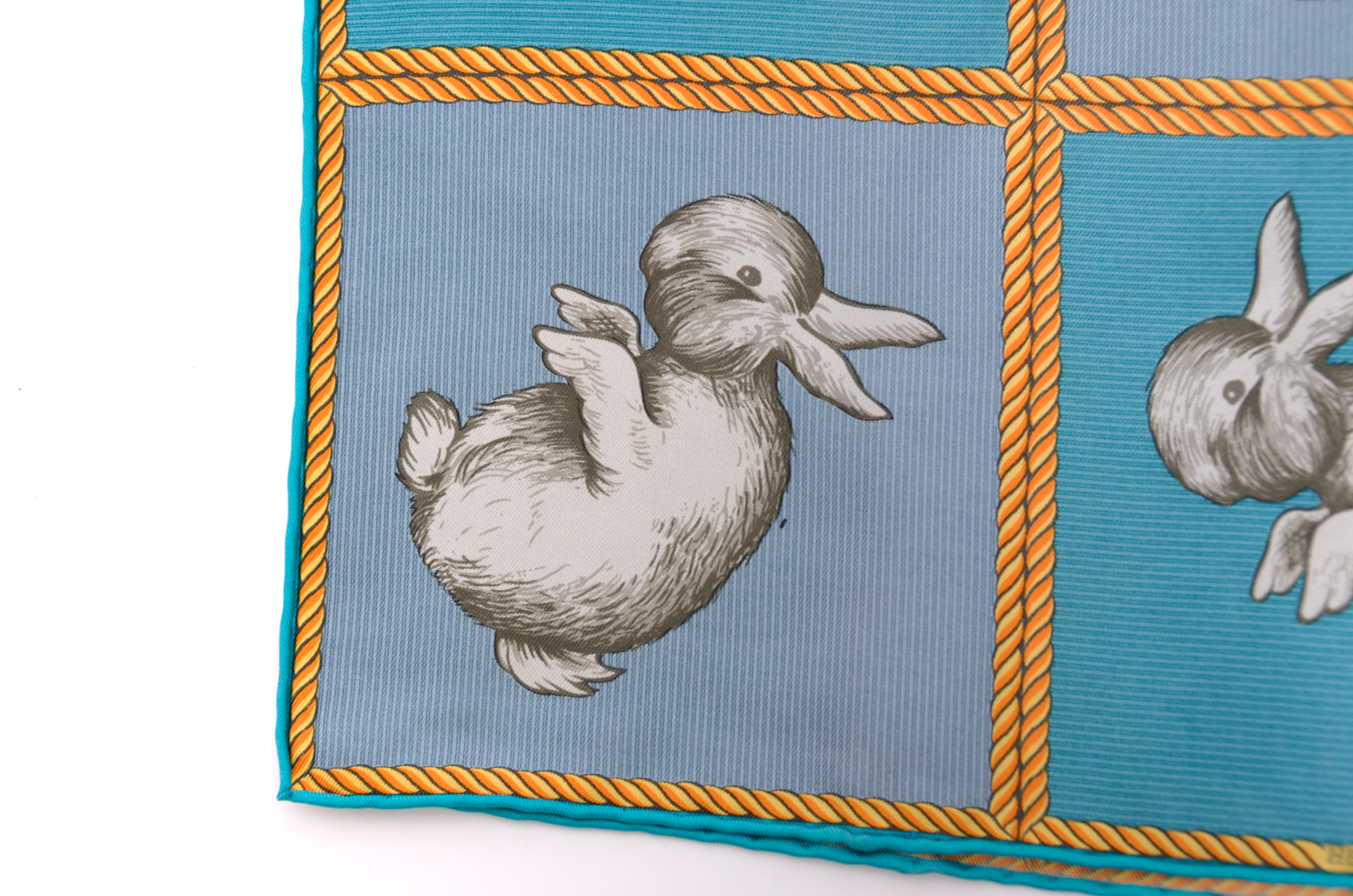 Hermès Rabbit Duck Illusion Silk Scarf