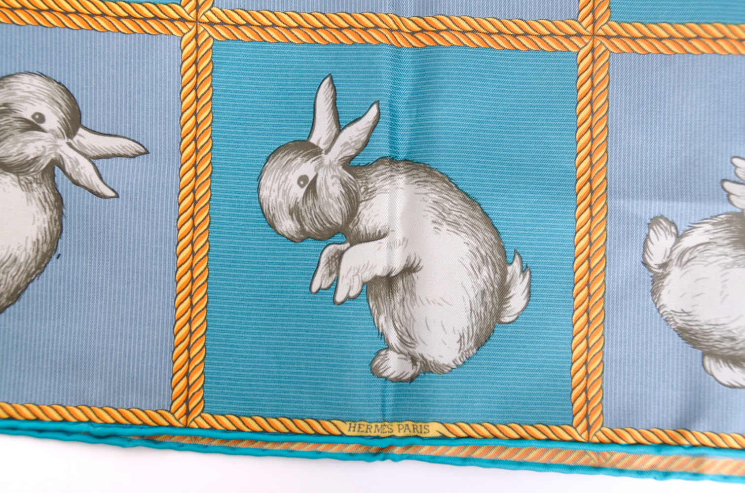 Hermès Rabbit Duck Illusion Silk Scarf