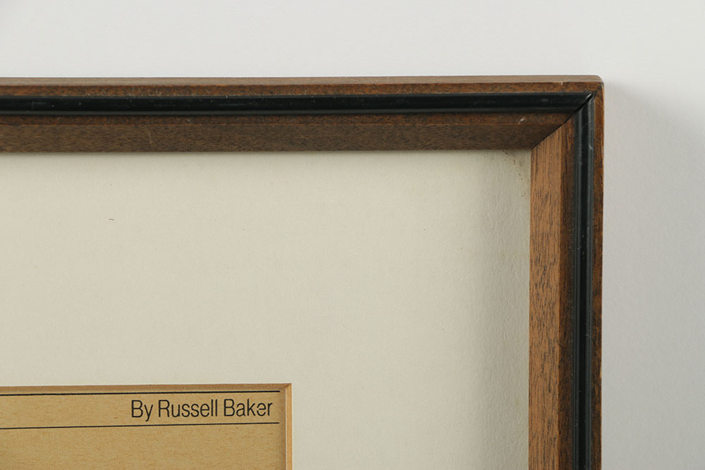 Russell Baker Newspaper Article on Paper "A Taxpayer's Prayer"