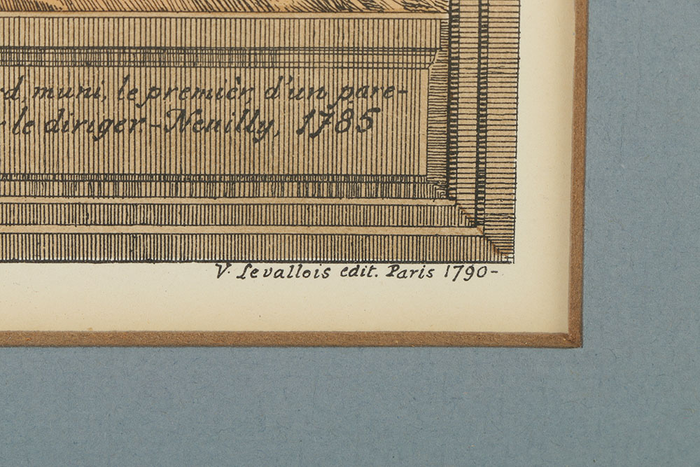 After Charles Dupont Hand-colored Lithograph "Hot Air Baloon"