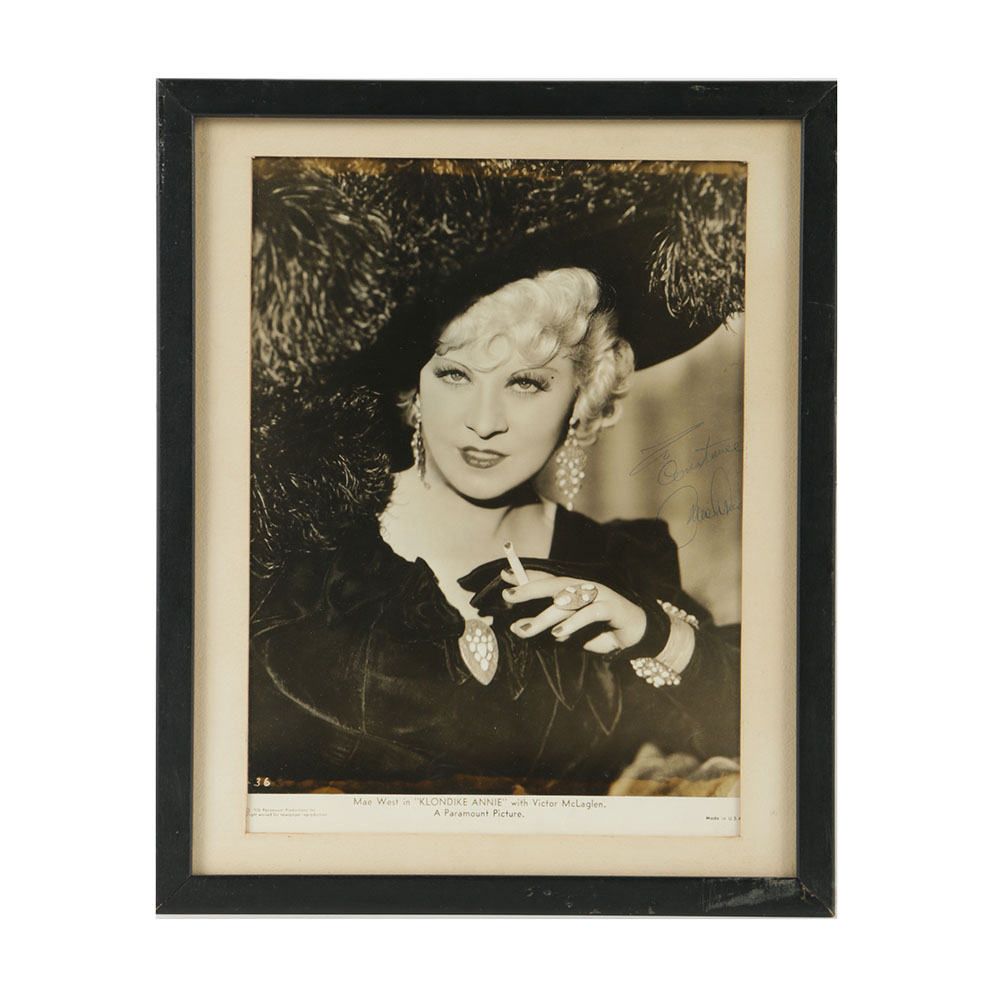 Autographed Black and White Photograph of Mae West