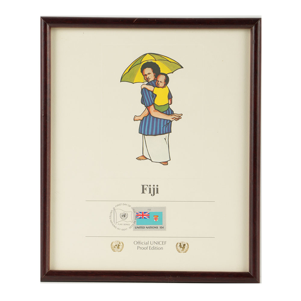 UNICEF Commemorative Cancellation Page of the Fiji Stamp