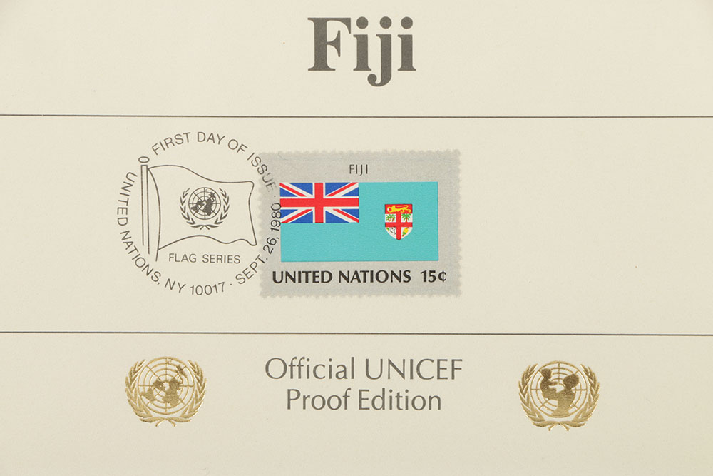 UNICEF Commemorative Cancellation Page of the Fiji Stamp