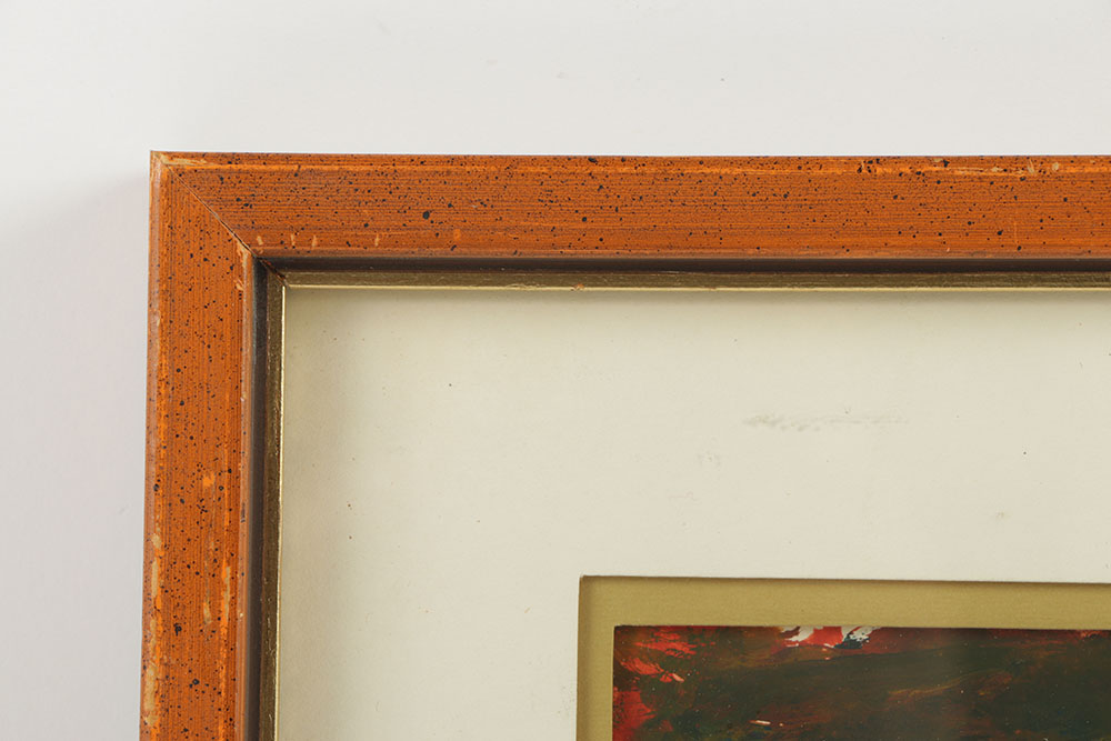 Steve Cryan Gauche Painting on Paper "The Last Trolley"