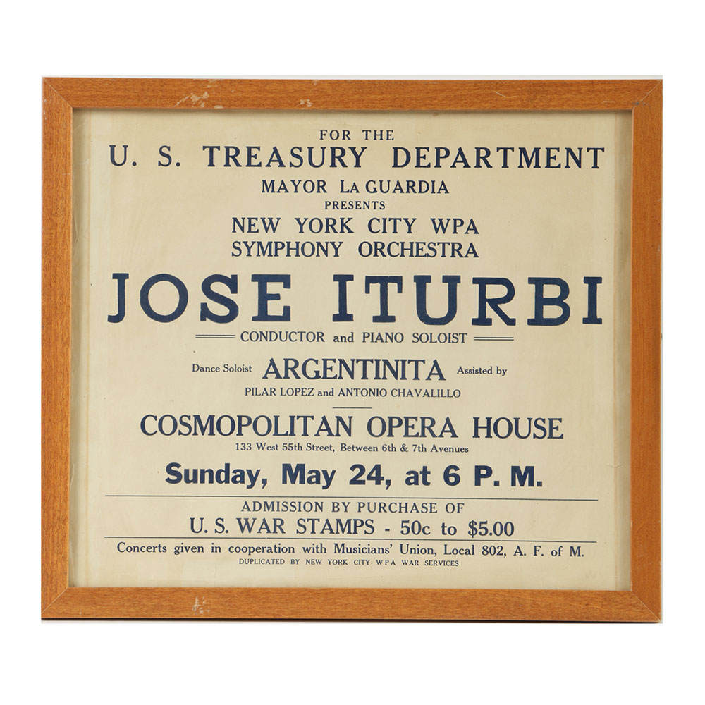 Mid 20th-Century Orchestra Advertisement for Jose Iturbi