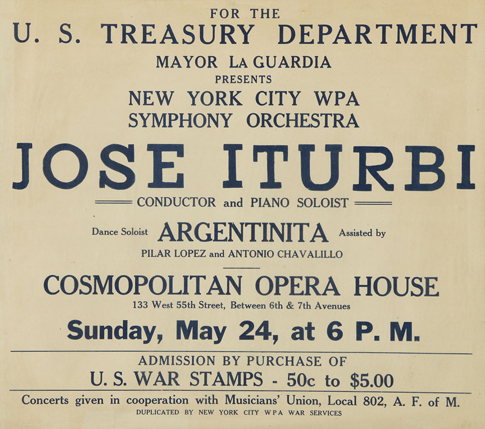 Mid 20th-Century Orchestra Advertisement for Jose Iturbi