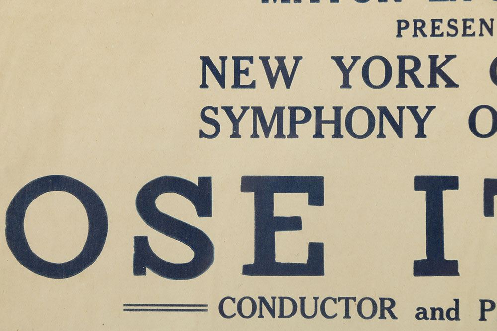 Mid 20th-Century Orchestra Advertisement for Jose Iturbi