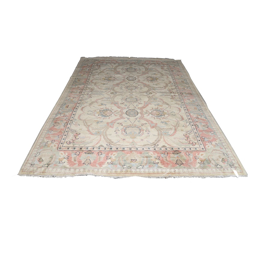 Hand Knotted Oushak Area Rug