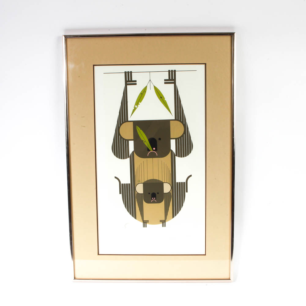 Charley Harper Limited Edition Serigraph "Down Under Down Under"