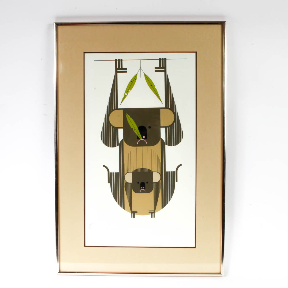 Charley Harper Limited Edition Serigraph "Down Under Down Under"