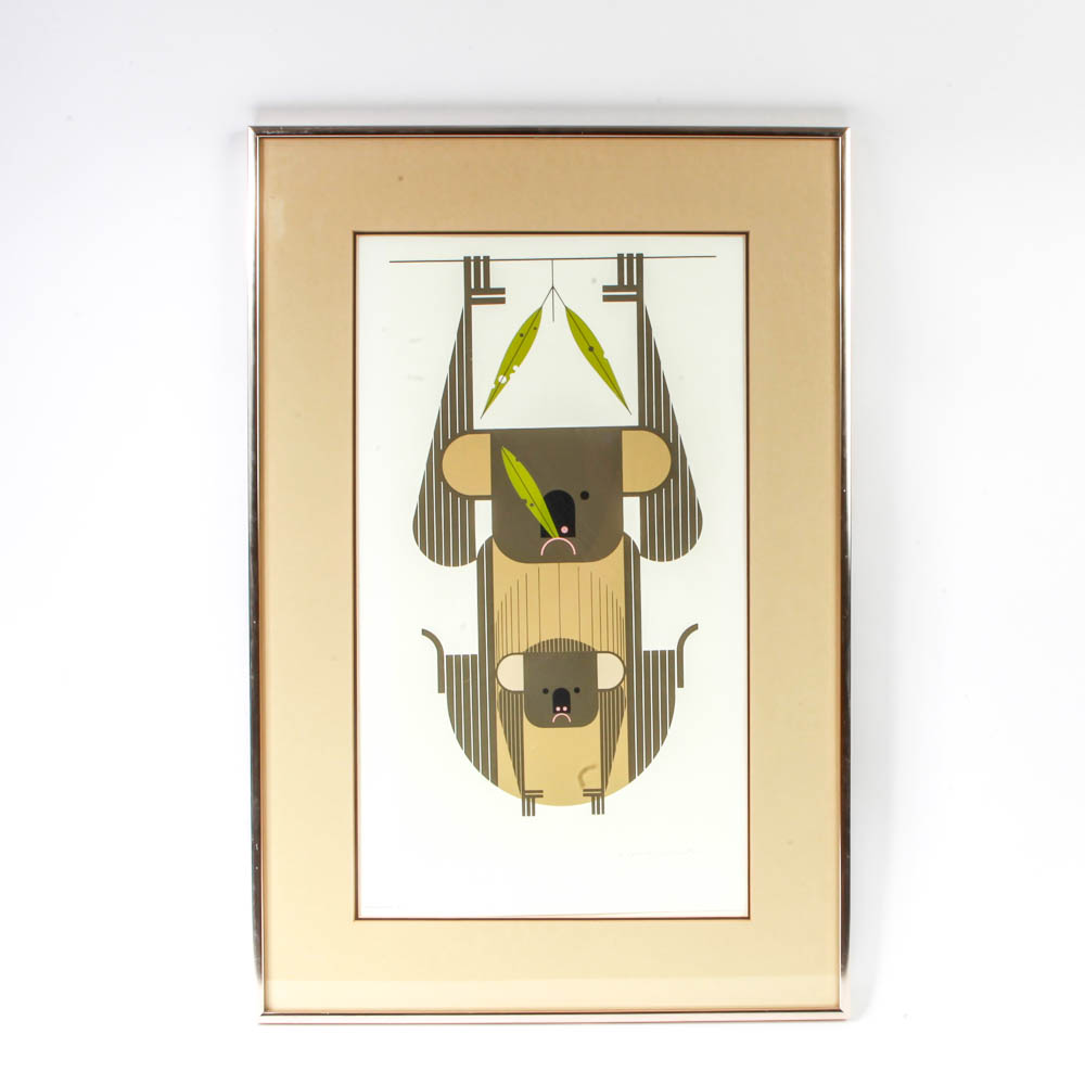 Charley Harper Limited Edition Serigraph "Down Under Down Under"