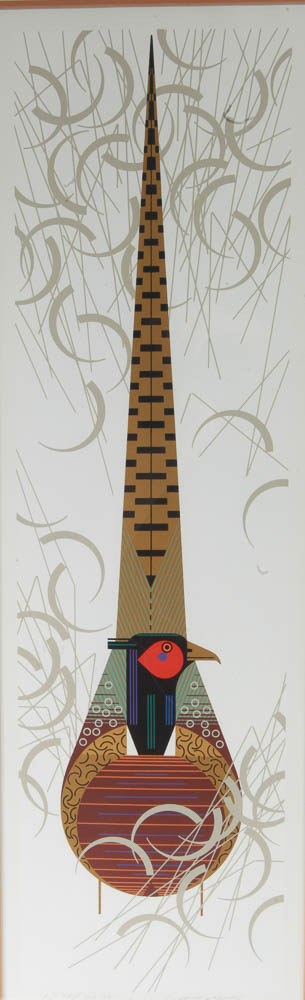 Charley Harper Limited Edition Serigraph "Phancy Pheathers"