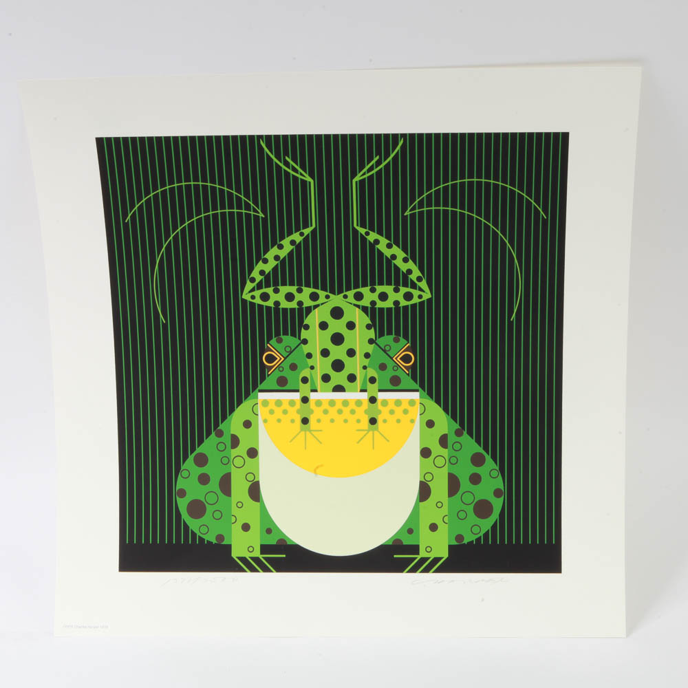 Charley Harper Limited Edition Serigraph "Frog Eat Frog"