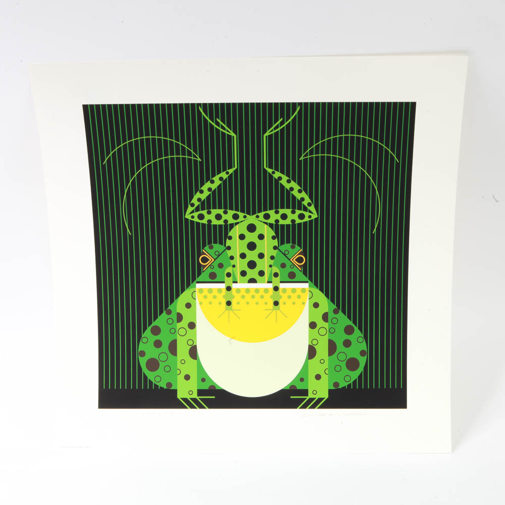 Charley Harper Limited Edition Serigraph "Frog Eat Frog"