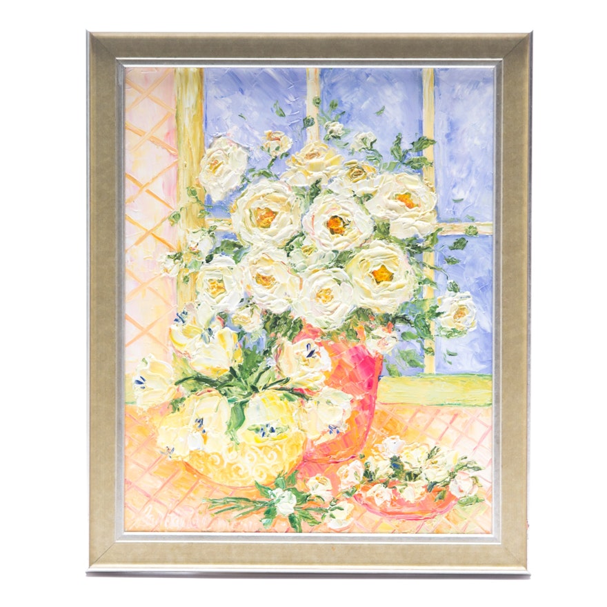 Barbara Heimann Floral Painting on Canvas