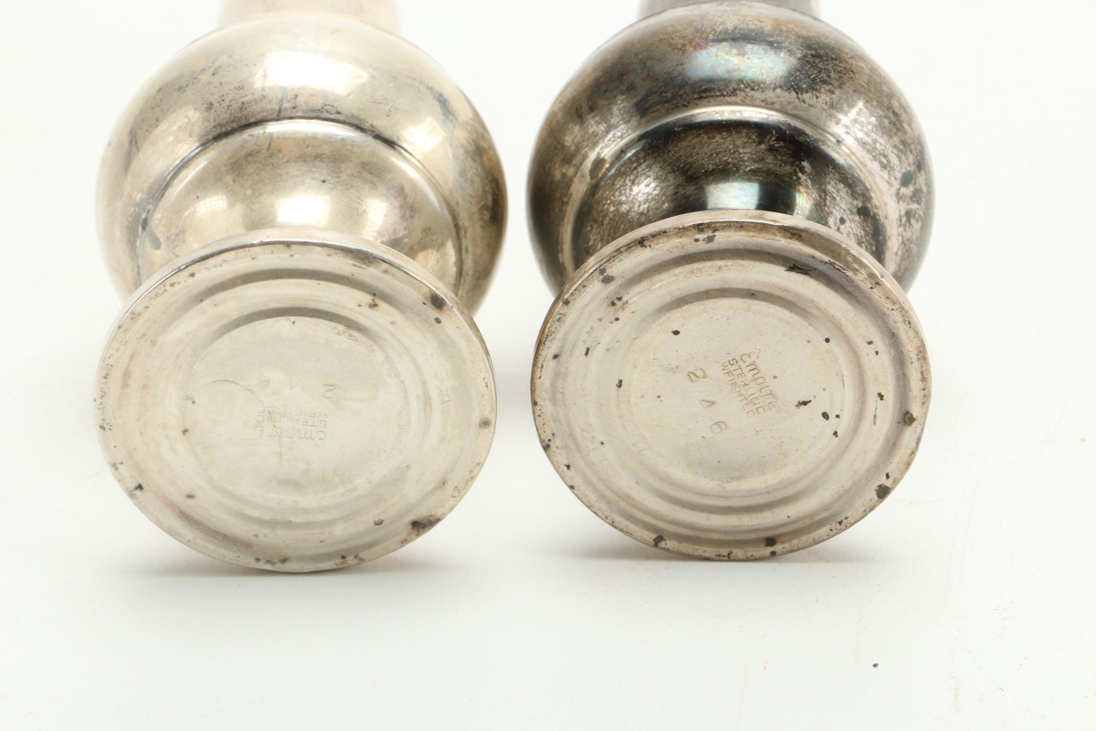 Weighted Sterling Salt and Pepper Shakers With Bird Figures