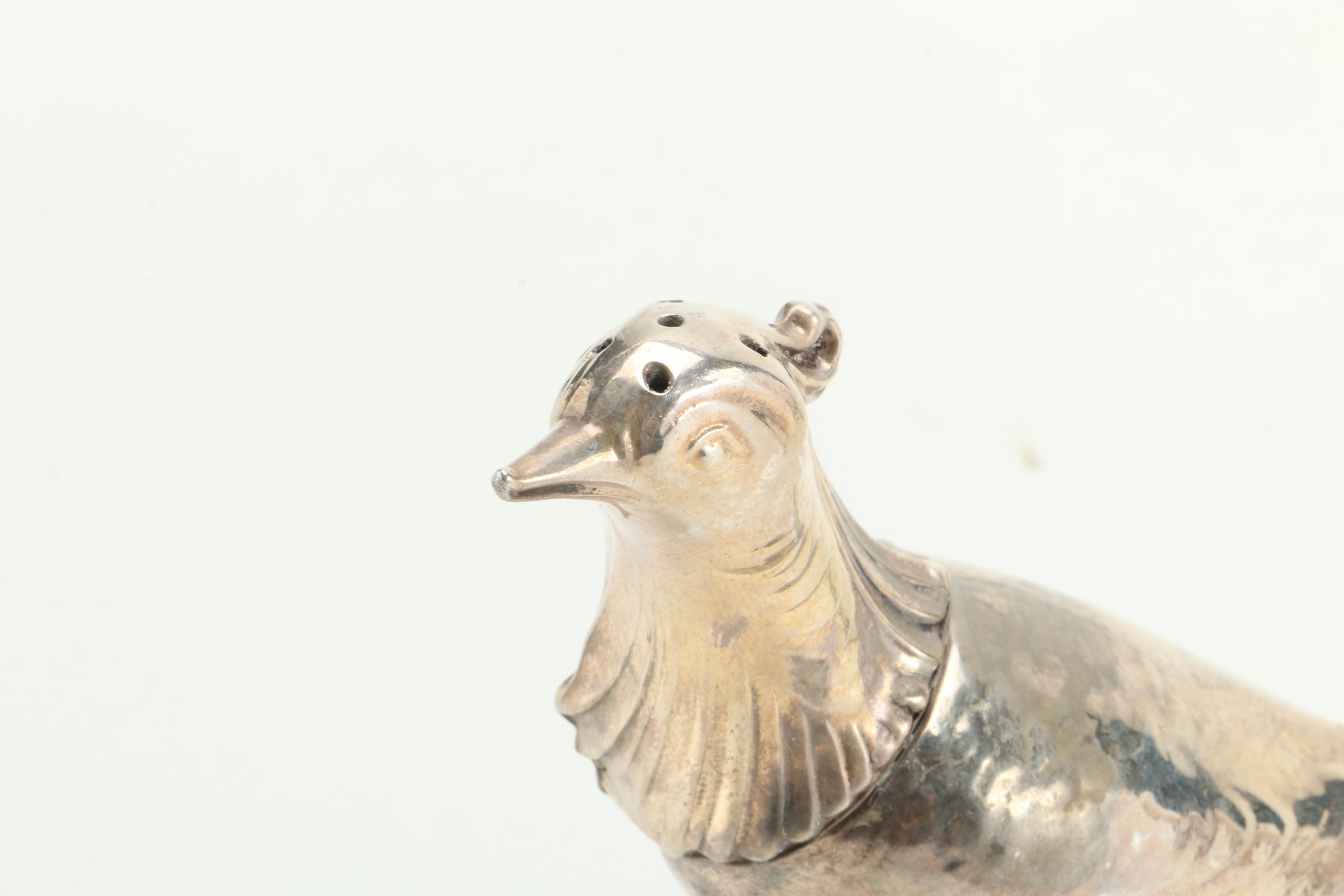 Weighted Sterling Salt and Pepper Shakers With Bird Figures