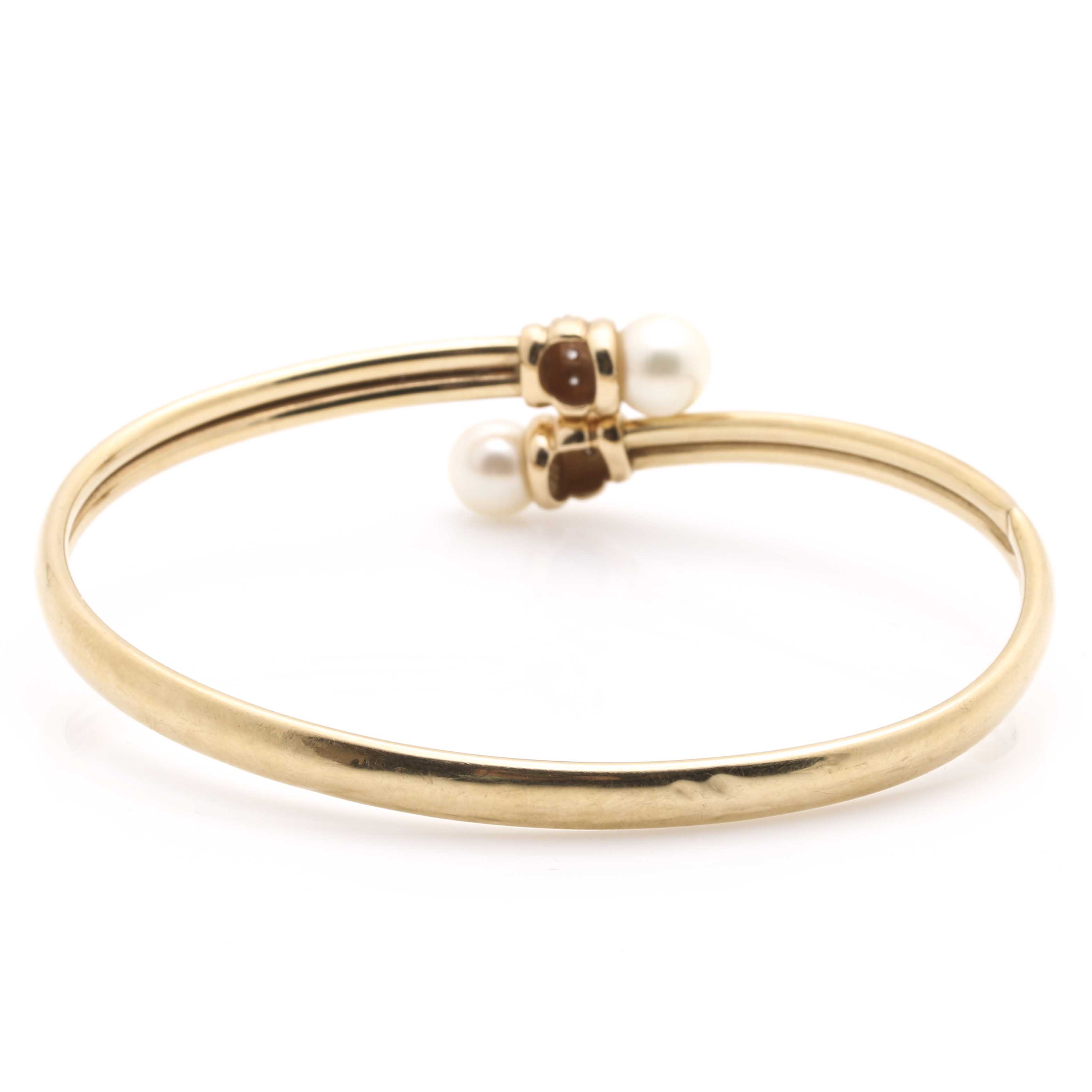 14K Yellow Gold Pearl and Diamond Scrap Bracelet