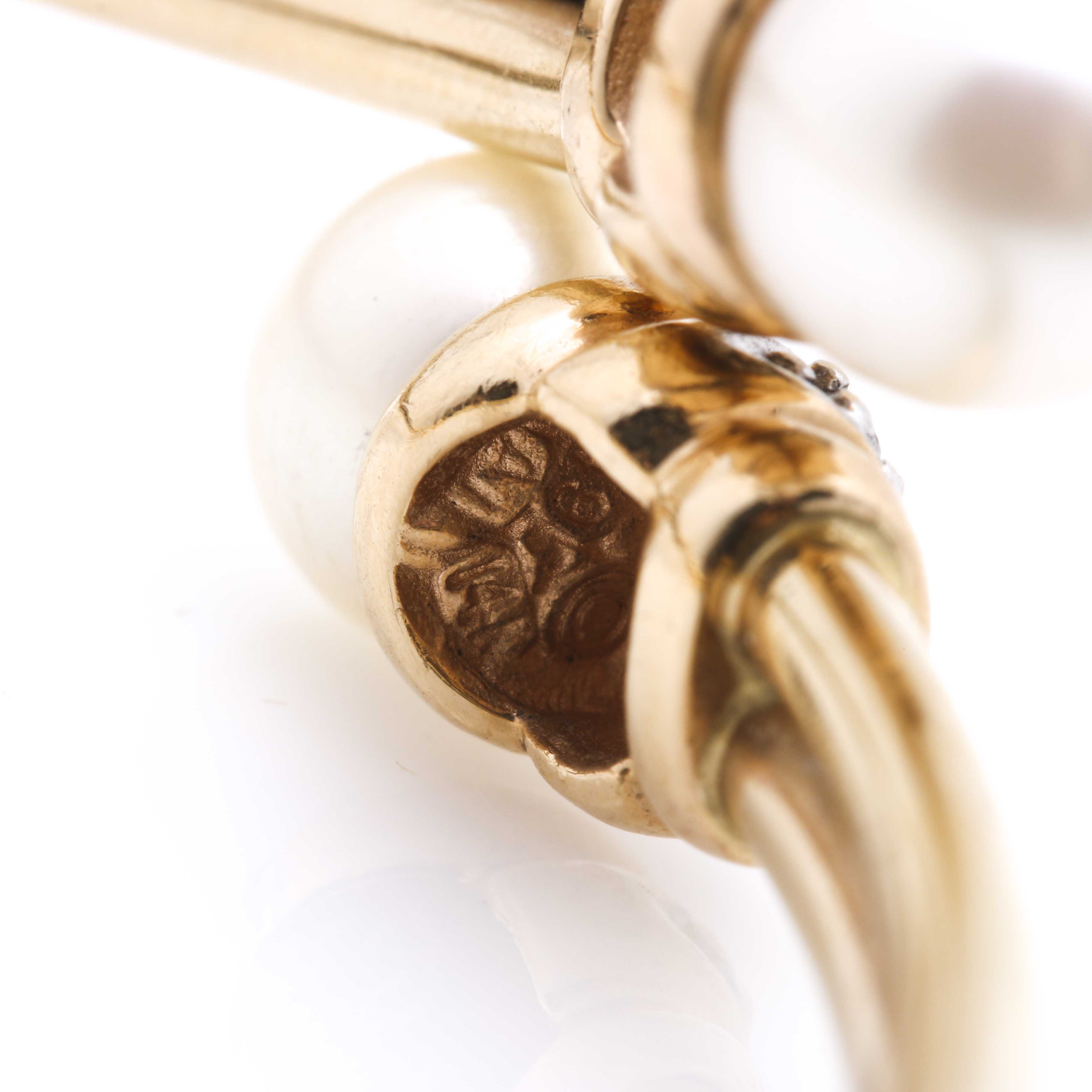 14K Yellow Gold Pearl and Diamond Scrap Bracelet