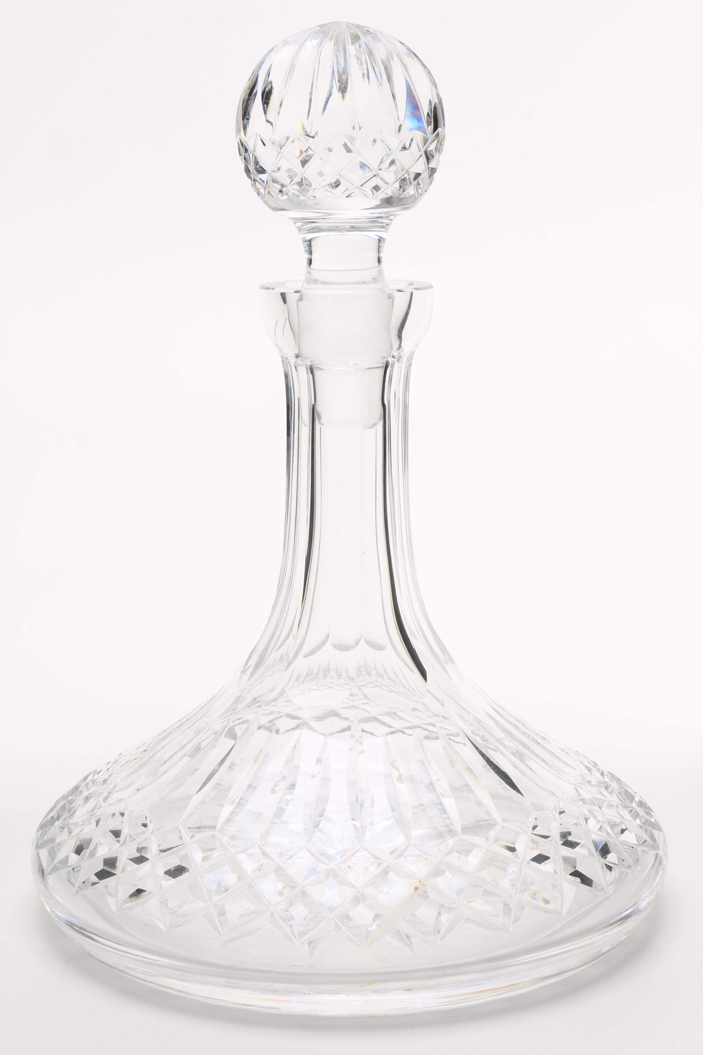 Waterford "Lismore" Crystal Ships Decanter and Stopper