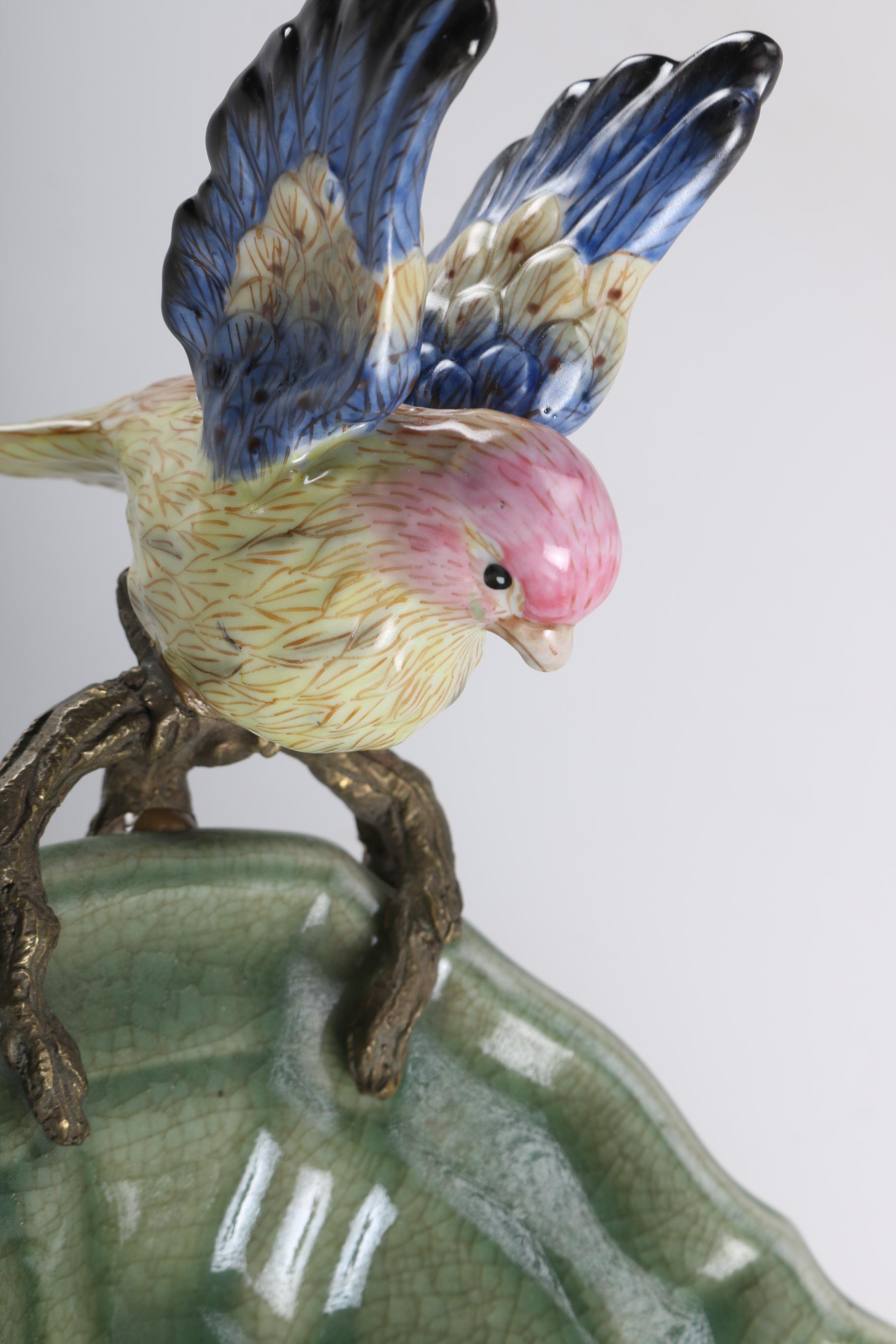 Mark Roberts Ceramic and Brass Bird Platter