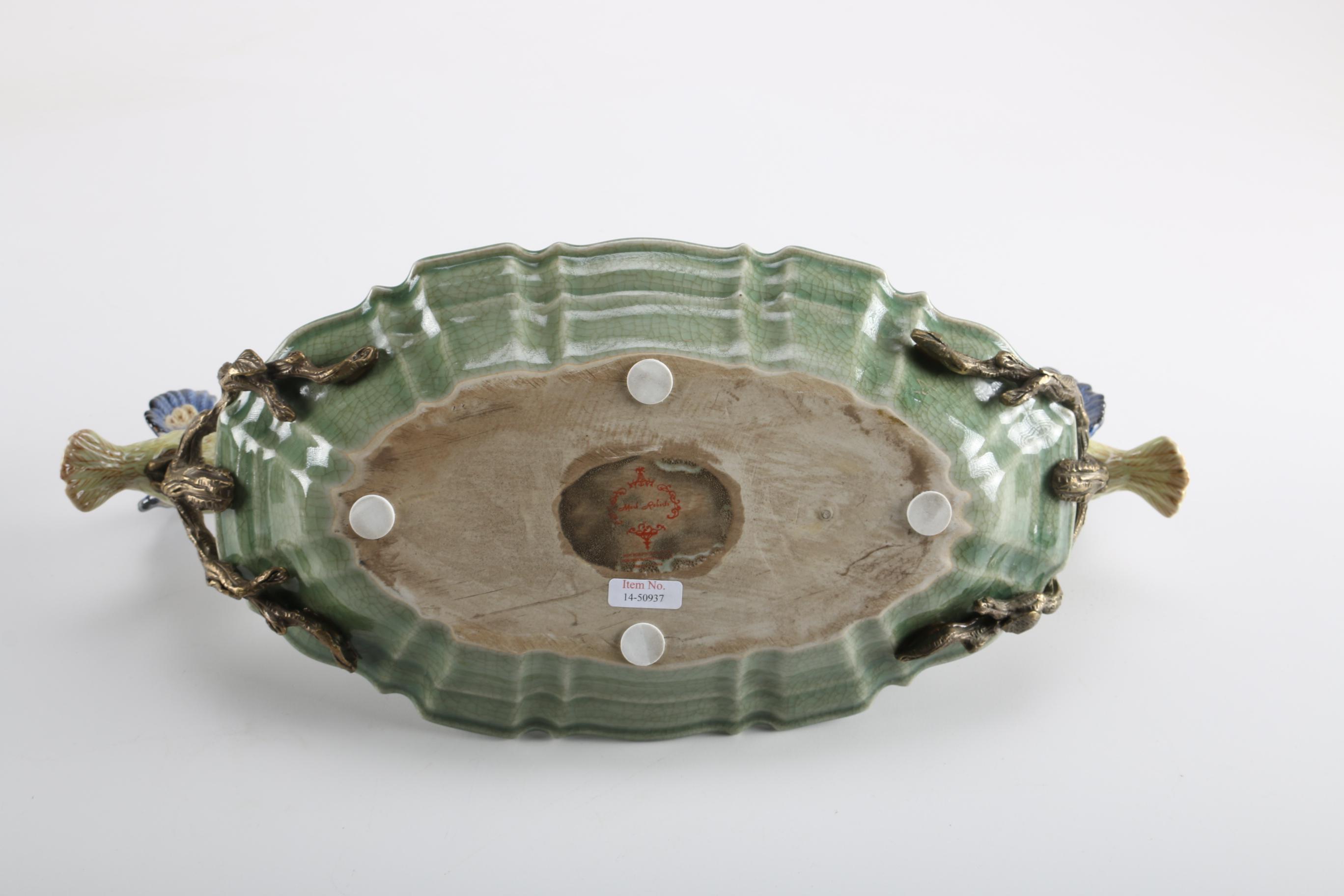 Mark Roberts Ceramic and Brass Bird Platter