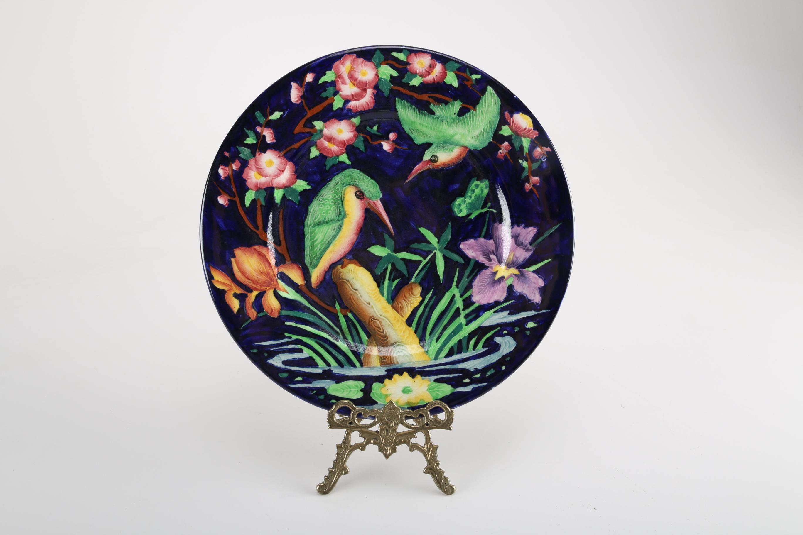 Hummingbird Plate with Brass Easel
