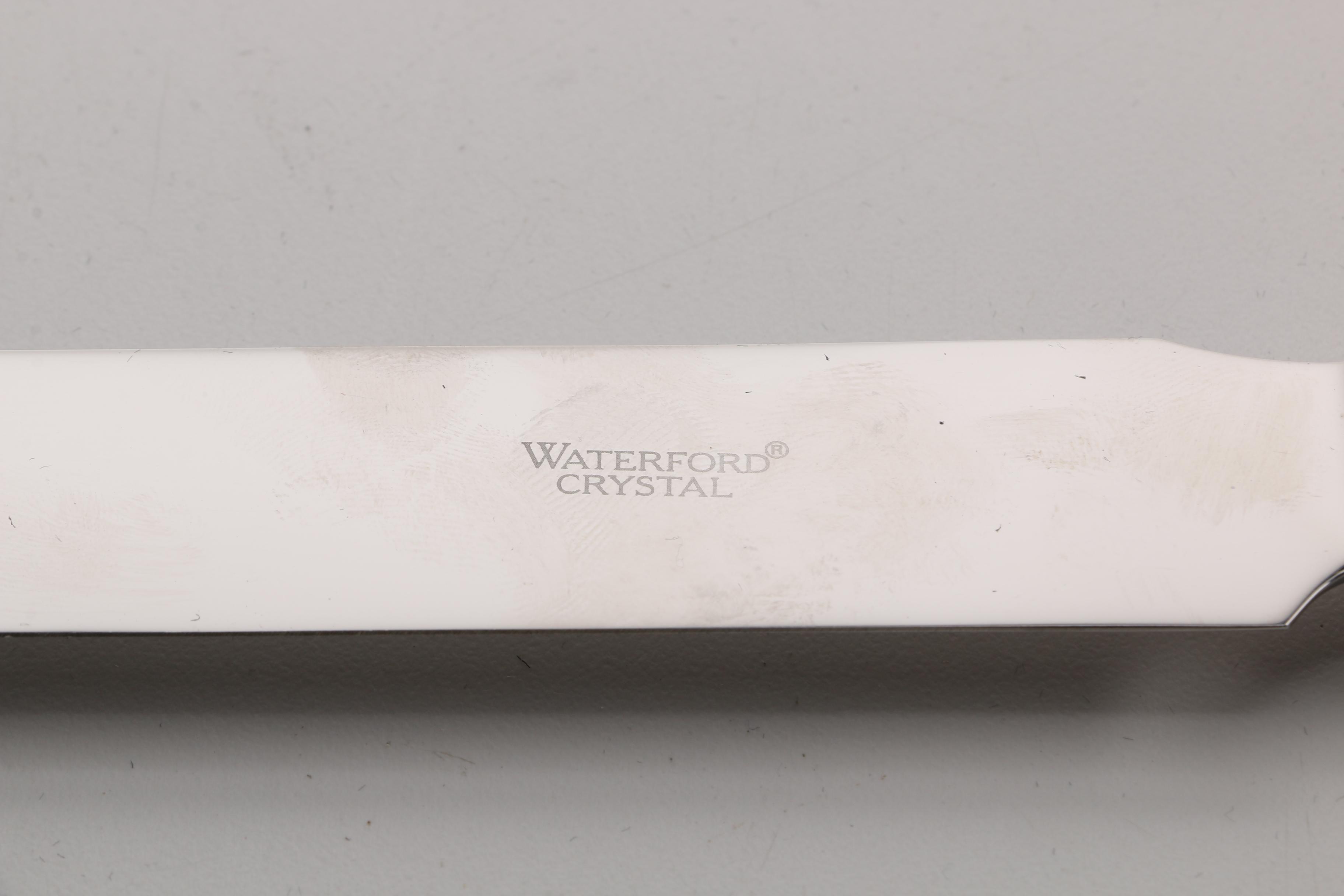 Waterford Crystal "Lismore" Carving Set and Cake Knife