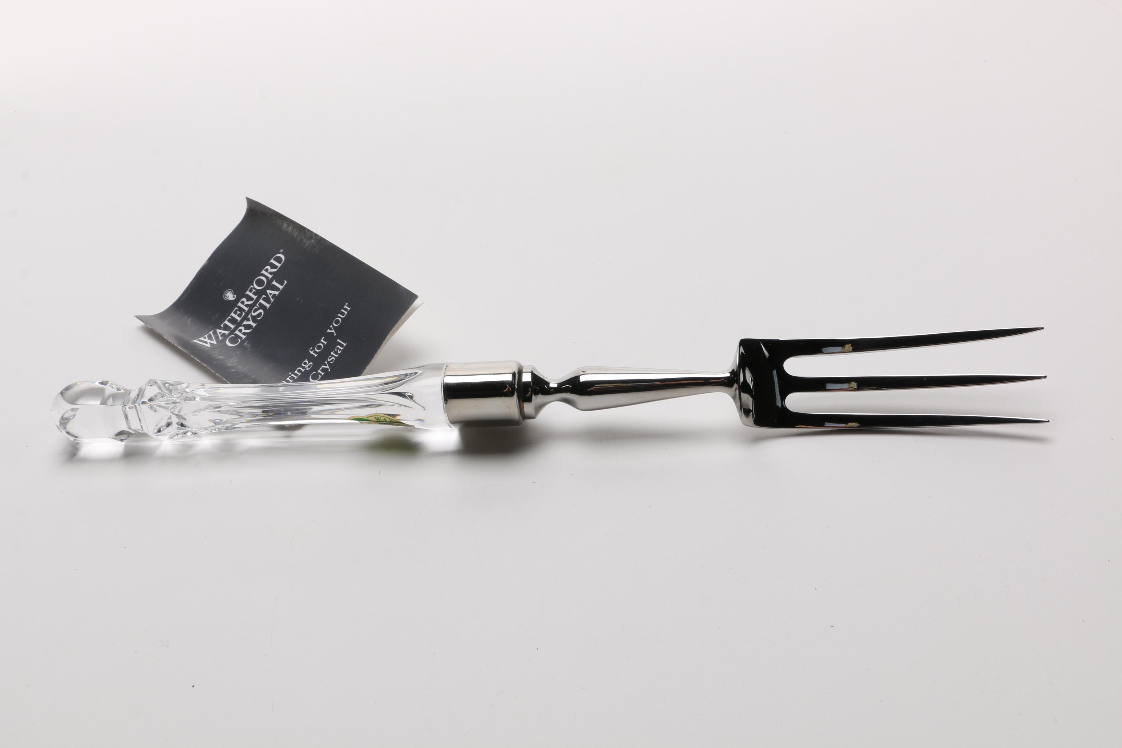 Waterford Crystal "Lismore" Carving Set and Cake Knife