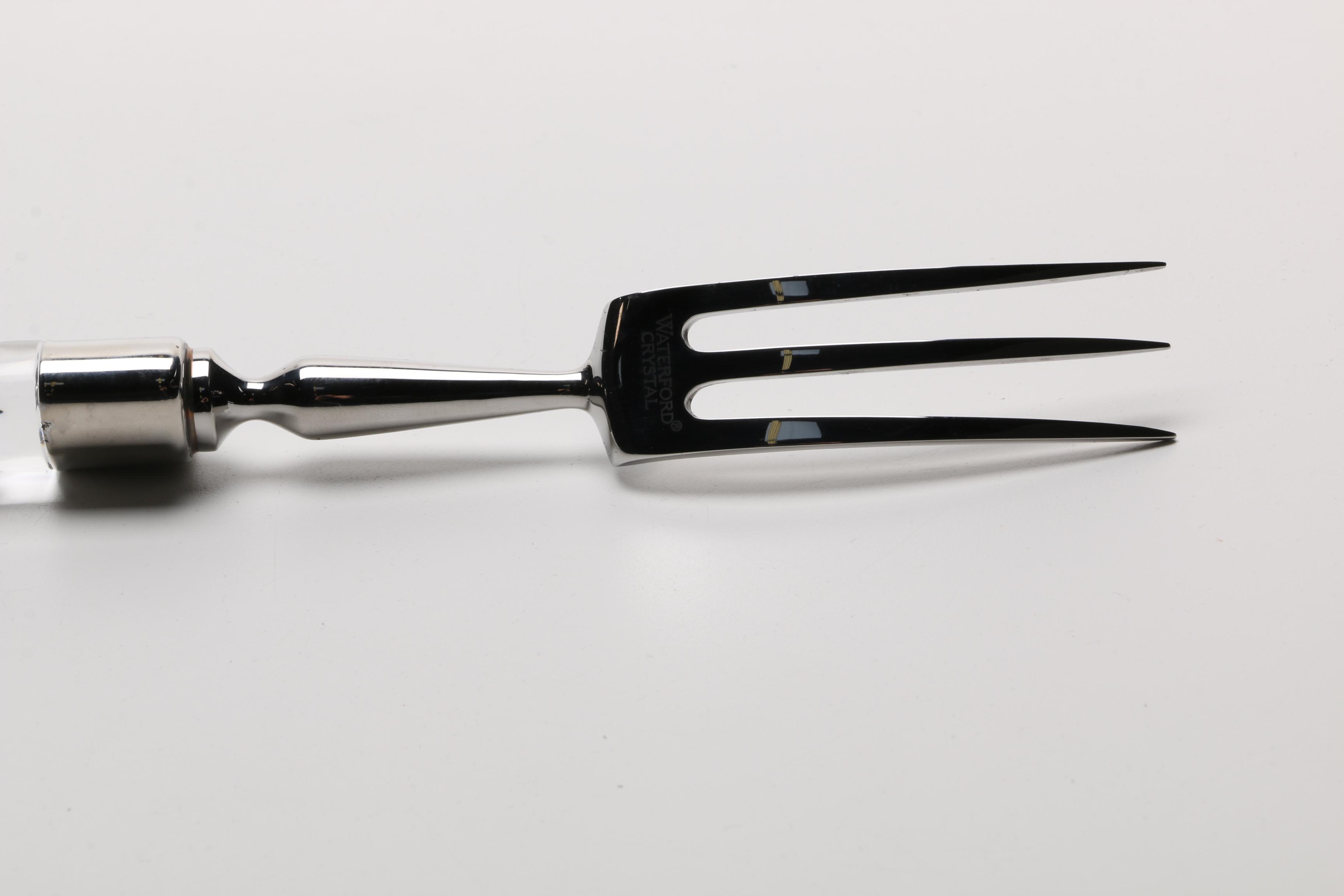 Waterford Crystal "Lismore" Carving Set and Cake Knife