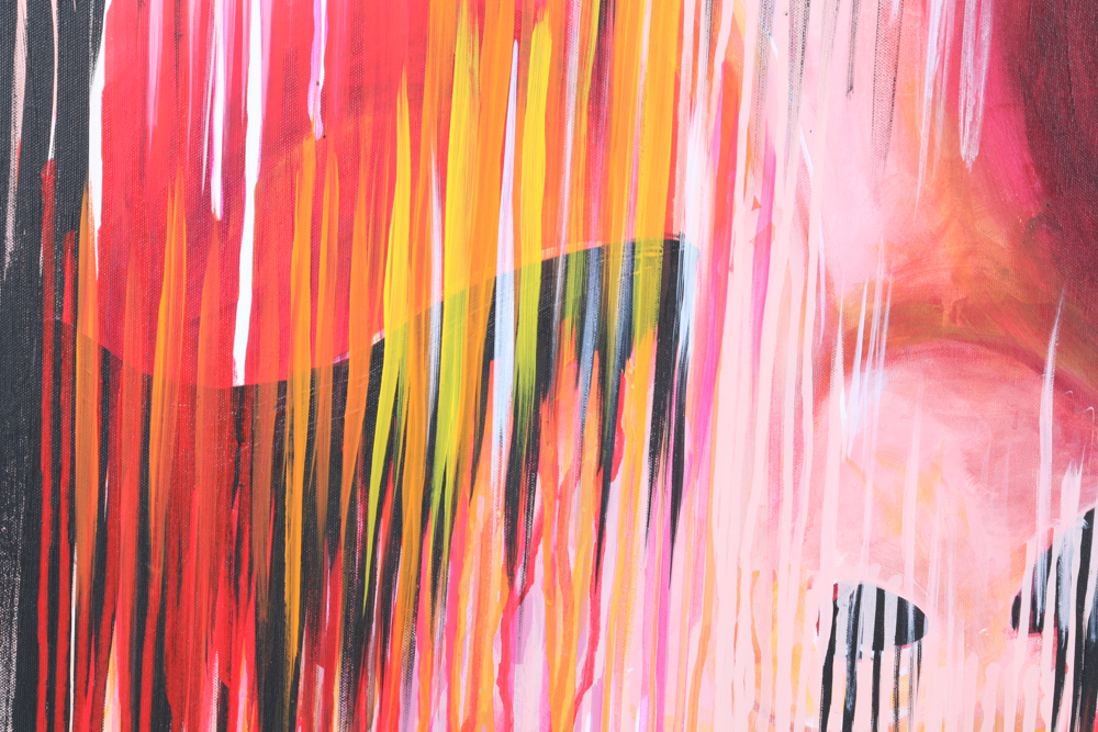 Sarah Sandin Acrylic on Canvas Drip Painting "Beauty Glitch"