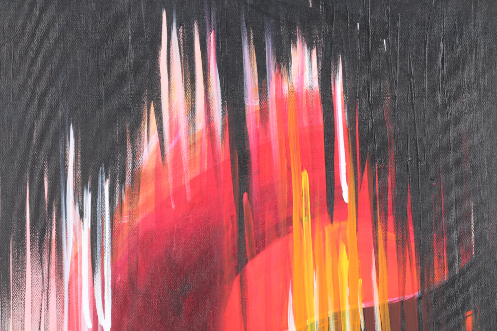 Sarah Sandin Acrylic on Canvas Drip Painting "Beauty Glitch"