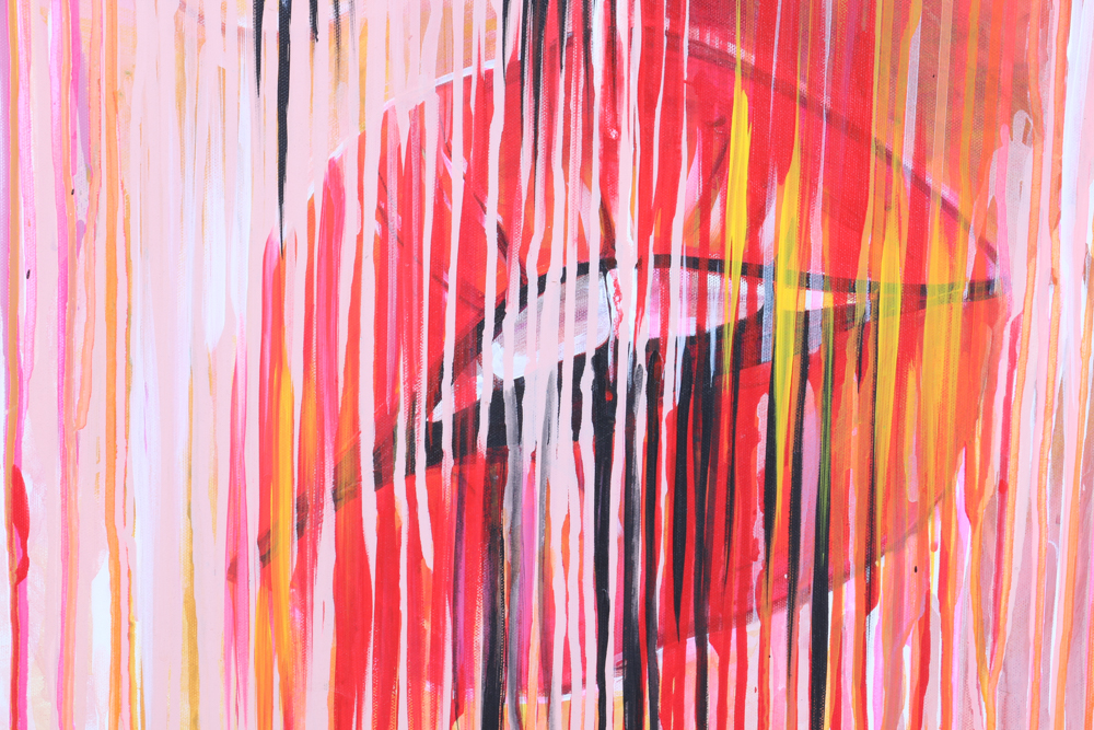 Sarah Sandin Acrylic on Canvas Drip Painting "Beauty Glitch"