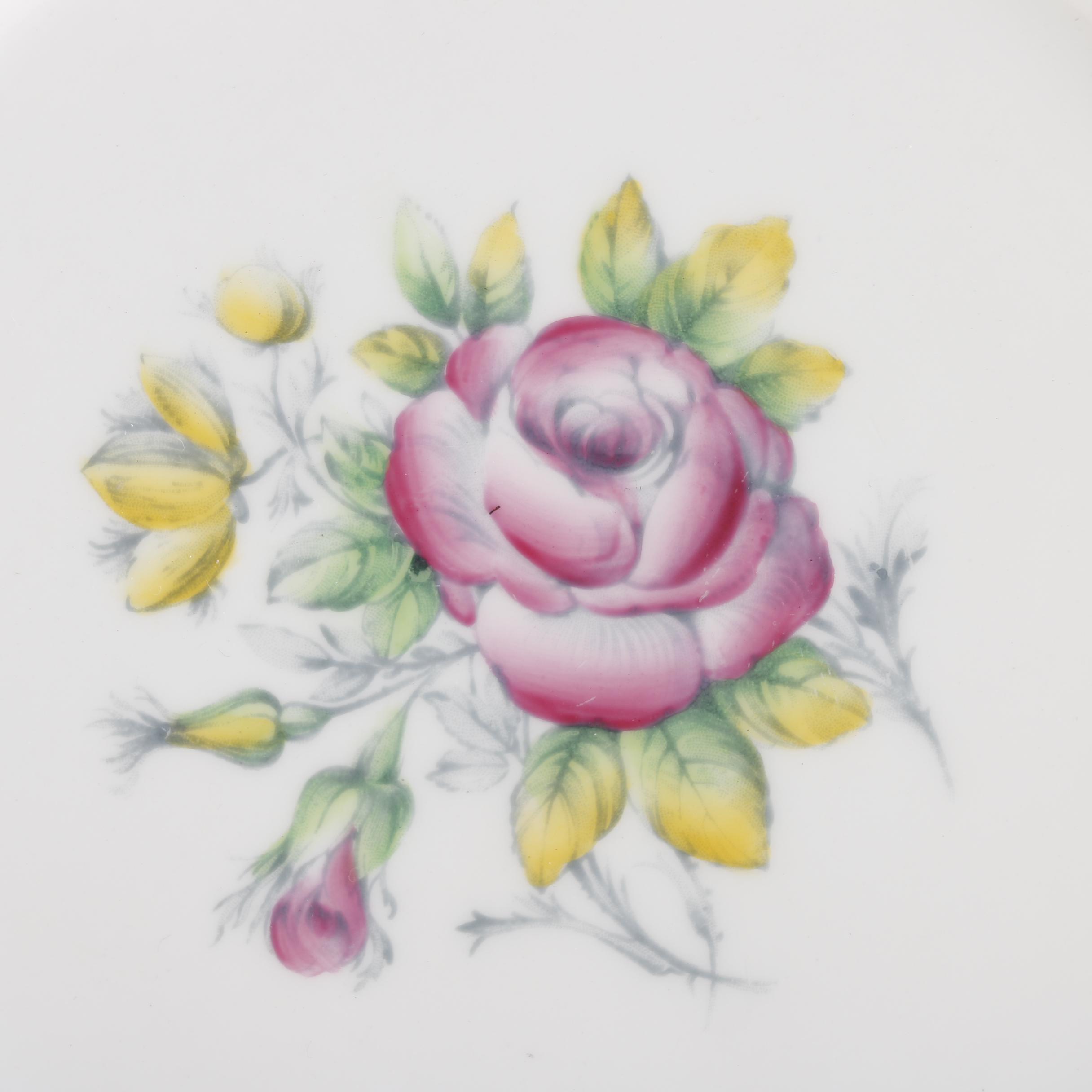 Royal Doulton "Chantilly Rose" Serving Plate With Hunt-Hallmark Sterling Rim