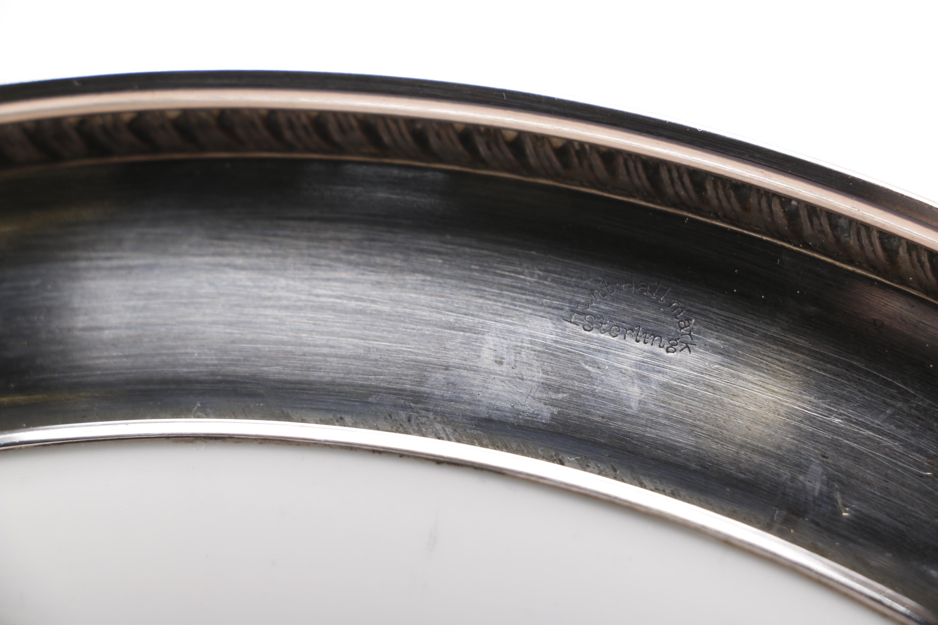 Royal Doulton "Chantilly Rose" Serving Plate With Hunt-Hallmark Sterling Rim